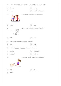 Grade 2 Force and Motion Worksheet | PDF | Force | Physical Quantities