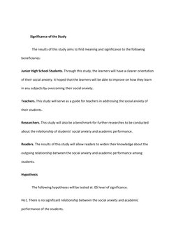 Significance of the Study
The results of this study aims to find meaning and significance to the following
beneficiaries:
Jun