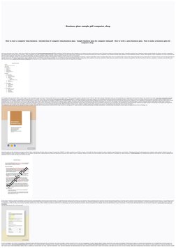 Business Plan Sample Computer Shop | PDF | Desktop Computer | Balance Sheet