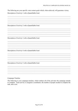 Political Goals Examples Strategic Political Campaign Plan Template | PDF | Political Campaigns ...