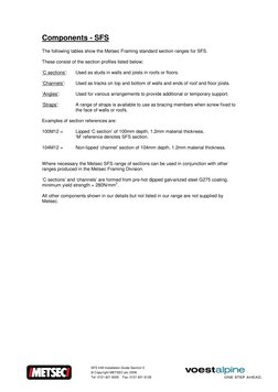 Metsec SFS Installation Manual | PDF | Framing (Construction) | Wall