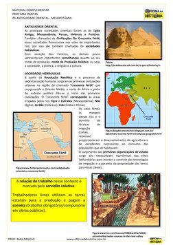 MATERIAL COMPLEMENTAR
PROF.MAX DANTAS
03-ANTIGUIDADE ORIENTAL - MESOPOTÂMIA
ANTIGUIDADE ORIENTAL
As  principais  sociedades