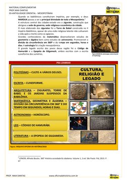 MATERIAL COMPLEMENTAR
PROF.MAX DANTAS
03-ANTIGUIDADE ORIENTAL - MESOPOTÂMIA
Quando  os  babilônicos  constituíram  impérios,