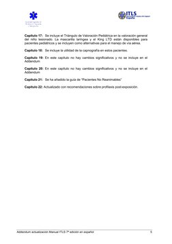 Addendum actualización Manual ITLS 7ª edición en español 
5 
Capítulo 17: Se incluye el Triángulo de Valoración Pediátrica