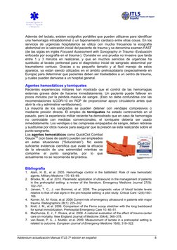 Addendum actualización Manual ITLS 7ª edición en español 
8 
Además del lactato, existen ecógrafos portátiles que pueden ut