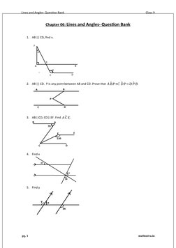 Class 9 Lines and Angles Question Bank | PDF | Angle | Euclidean Plane ...