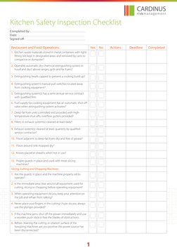 Kitchen Safety Inspection Checklist | PDF | Fire Sprinkler System ...