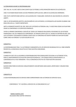 LA COMUNIDAD ASUME SU RESPONSABILIDAD.
1937. BILL W, Y EL DOC. BOD SE DAN CUENTA QUE ES POSIBLE LA RECUPERACIÓN MASIVA DE ALC