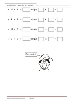 Ejercicios de Divisiones para 2° Primaria | PDF