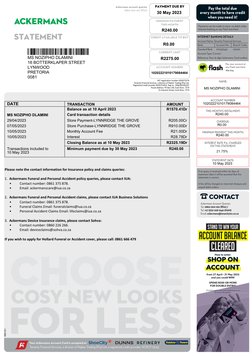 Ackermans Account Statement Overview | PDF | Credit Card | Business