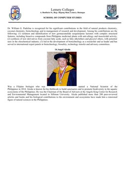Lemery Colleges
A. Bonifacio St., Brgy. Bagong Sikat, Lemery, Batangas
SCHOOL OF COMPUTER STUDIES
Dr. William G. Padolina is