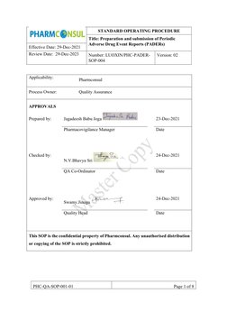 PADER Submission SOP for Pharmacovigilance | PDF | Food And Drug ...