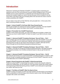 Introduction
Welcome to "Unlocking the Potential of ChatGPT," a practical guide to maximizing your
experience with one of the