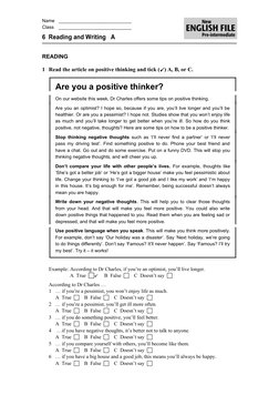 Unit 6 English Test Preparation | PDF | Optimism | Thought