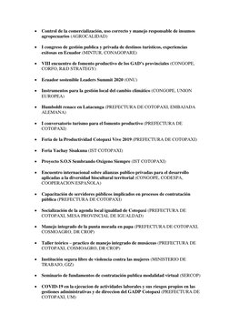 • Control de la comercialización, uso correcto y manejo responsable de insumos 
agropecuarios (AGROCALIDAD) 
 
• I congreso d