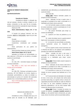 CÓDIGO DE TRÂNSITO BRASILEIRO  
PROF. ANTÔNIO SILVESTRE 
www.cursosdoportal.com.br 
CÓDIGO DE TRÂNSITO BRASILEIRO 
CTB 
@prof