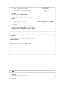 Weather Lesson Plan: Sunny Days for Grade 3 | PDF | Sky | Weather
