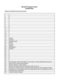 B2 Unit Progress Test 2 Answer Key | PDF | Teaching Methods & Materials