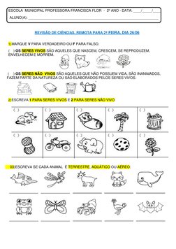 ESCOLA  MUNICIPAL PROFESSORA FRANCISCA FLOR  -  2º ANO - DATA: ____/_____/____     
     
   ALUNO(A): _______________