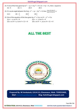 11th Maths One Mark Question Bank Vol 1 | PDF | Elementary Mathematics ...