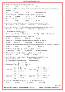 11th Maths One Mark Question Bank Vol 1 | PDF | Elementary Mathematics ...