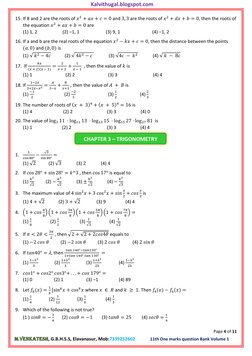 11th Maths One Mark Question Bank Vol 1 | PDF | Elementary Mathematics ...