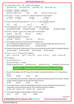 11th Maths One Mark Question Bank Vol 1 | PDF | Elementary Mathematics ...