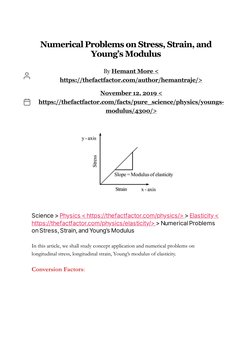 Spring Structure Young's Module Problem Young's Modulus Numerical Problems | PDF | Elasticity (Physics) | Young ...
