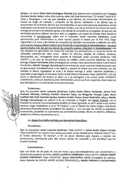 Quispe, y la menor Esher Sarita Rodríguez Miranda (17), quienes eran trasladados por el taxista
Gustavo Cóndor Huiza, todos e