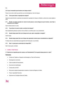 Requisitos e Limites do Millennium Bim | PDF | Cheque (banco) | Acesso ...