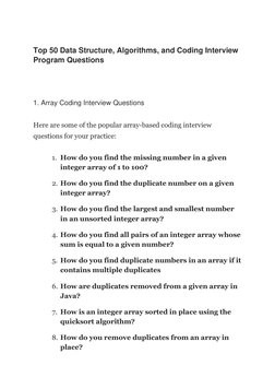 Top 50 DSA Interview Coding Questions | PDF | Computing | Computer Data