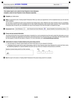 Sa010 Form.pdf Carer Payment Medical Report Form SA332a | PDF | Caregiver | Disability
