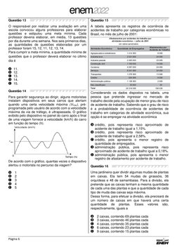 enem2022 
Página 6 
 
Questão 13 
O responsável por realizar uma avaliação em uma 
escola convocou alguns professores para el