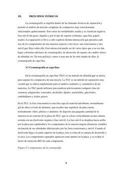 6 
 
III. 
PRINCIPIOS TEÓRICOS 
La cromatografía se engloba dentro de las llamadas técnicas de separación y 
permite el análi