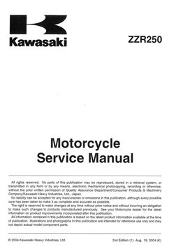 Kawasaki ZZR 250 Service Manual Download | PDF