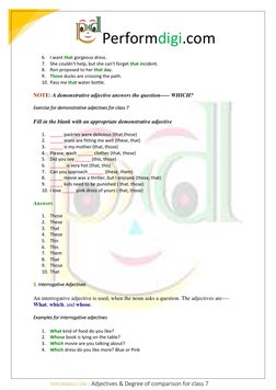 Adjectives and Comparison for Class 7 | PDF | Adjective | Noun