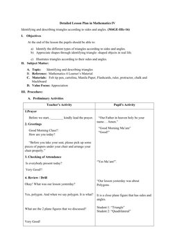 Grade 4 Triangle Classification Lesson Plan | PDF | Triangle ...
