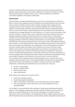 Unit 4: Event Management Essentials | PDF | Negotiation | Communication
