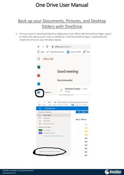 OneDrive User Manual for Backup Setup | PDF | Computer File | Computing ...