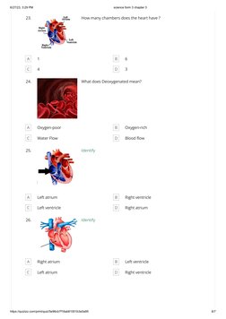 Science Form 3 Exercise .pdf Science Form 3 Chapter 3 Quiz | PDF | Atrium (Heart) | Heart