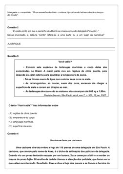 Interprete o comentário: “O escaravelho do diabo continua hipnotizando leitores desde o tempo 
do bonde”.
     ______________