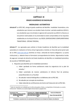 UGT-REG  Reglamento de 
Grados y Títulos  
COD. DE DOC. REG 
COD. OF.:  UGT 
VERSIÓN: 4.0 
PÁGINA: 5 
 
CAPÍTULO  III 
GR
