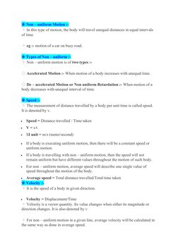 Motion Ch Notes Class 9 Motion Chapter Notes | PDF | Teaching Methods & Materials