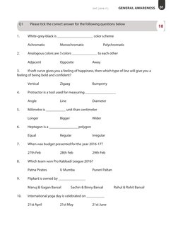 Mit Level Exam Question MIT DAT Entrance Exam Sample Paper | PDF