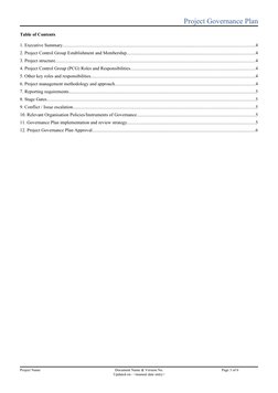 Project Governance Template.pdf Project Governance Plan Template | PDF | Governance | Software ...