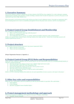 Project Governance Plan Template | PDF | Governance | Software ...