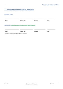 Project Management Governance Document.pdf Project Governance Plan Template | PDF | Governance | Software ...