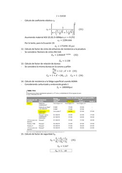 𝐼= 0.018 
- 
Cálculo de coeficiente elástico 𝑐𝑃 
𝑐𝑃=
[
 
 
 
 
1
𝜋∗(1 −𝑣𝑝2
𝐸
+ 1 −𝑣𝐺
2
𝐸
)]
 
 
 
 
1
2
      (31