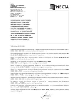 DICHIARAZIONE DI CONFORMITA’
DECLARATION OF CONFORMITY
DÉCLARATION DE CONFORMITÉ
KONFORMITÄTSERKLÄRUNG
DECLARACIÓN DE CONFORM