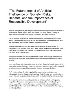 The Future Impact of Artificial Intelligence On Society | PDF ...
